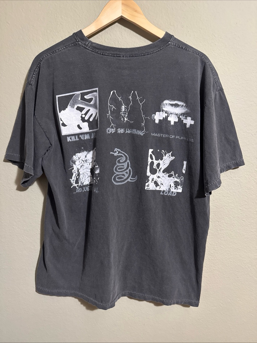 Vtg Metallica Discography Albums Rock Band T-Shirt sz L Y2K
